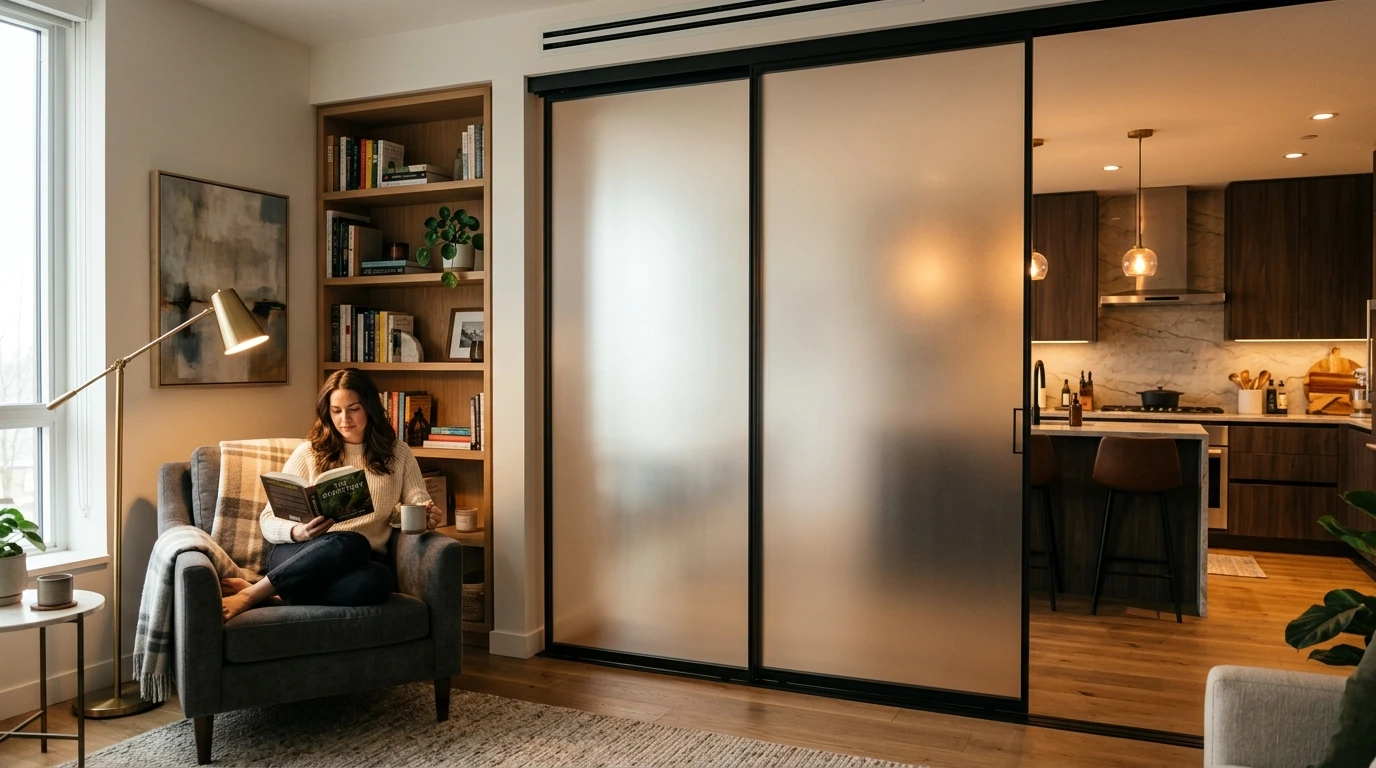 Межкомнатная дверь в гостиную — матовое сатинато — фото 3